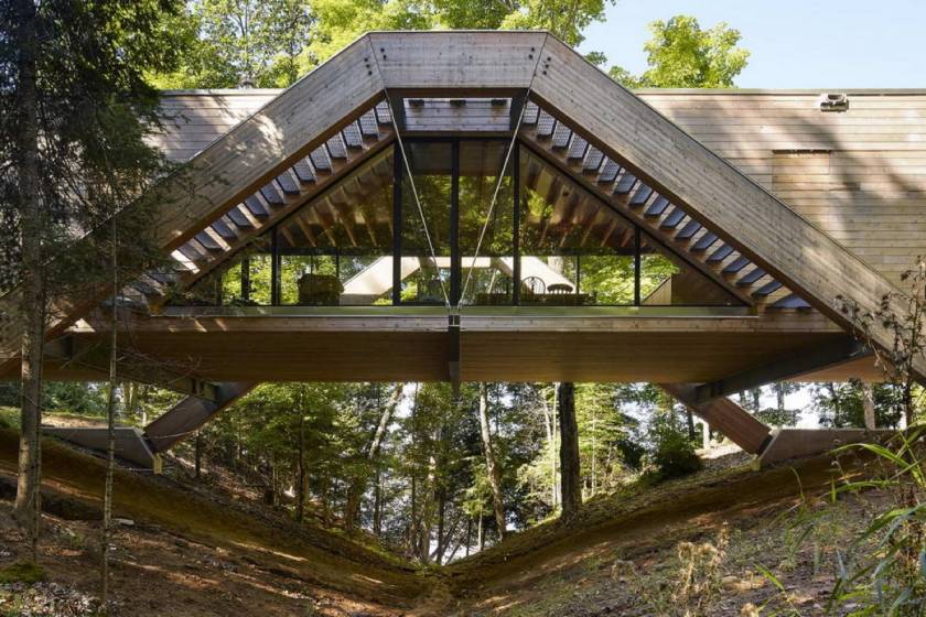 Bridge house in Canadian forest